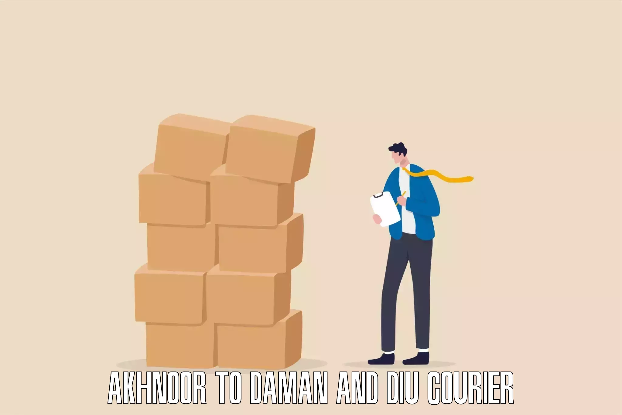 Modern courier technology Akhnoor to Daman and Diu