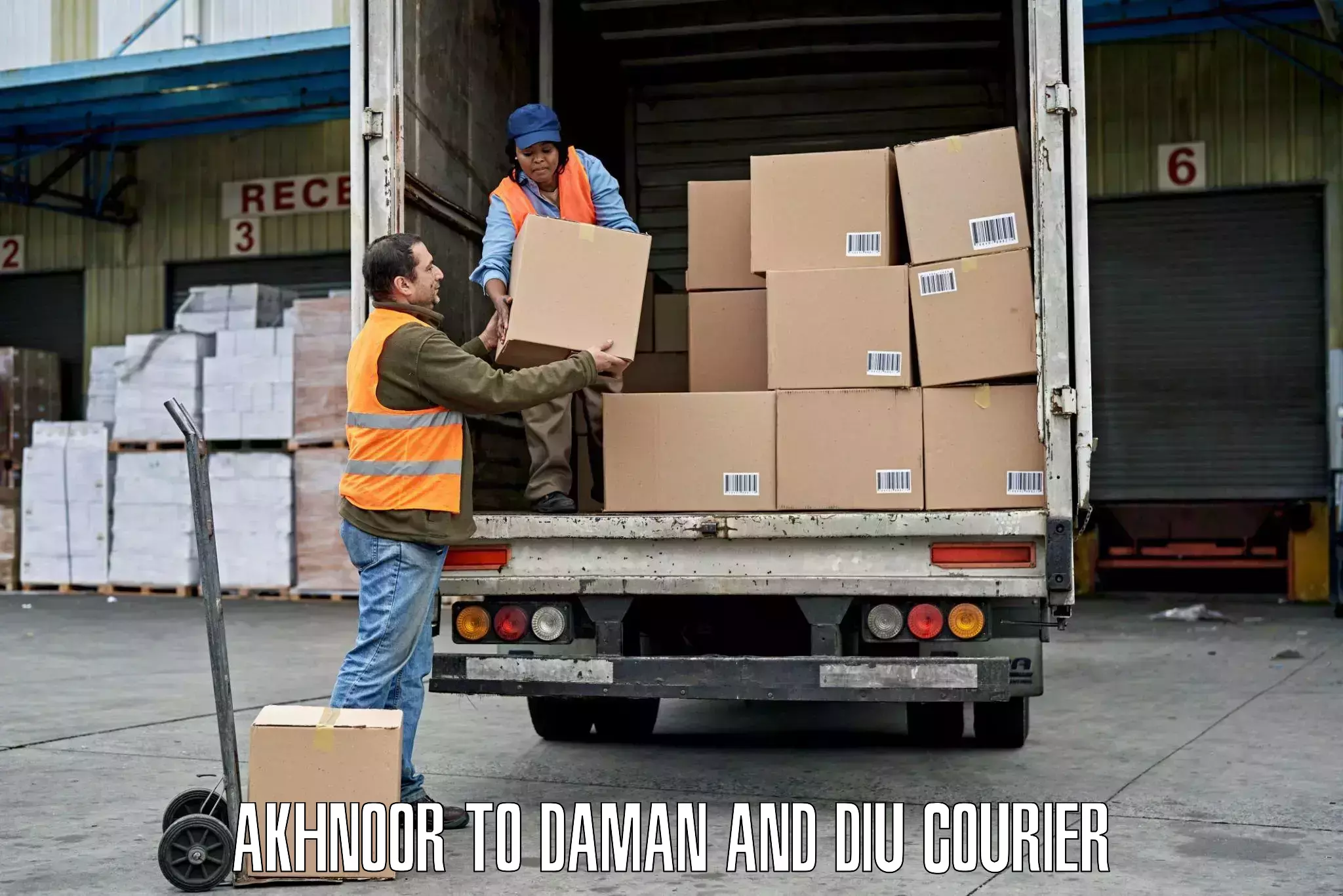 Personalized courier solutions Akhnoor to Daman and Diu