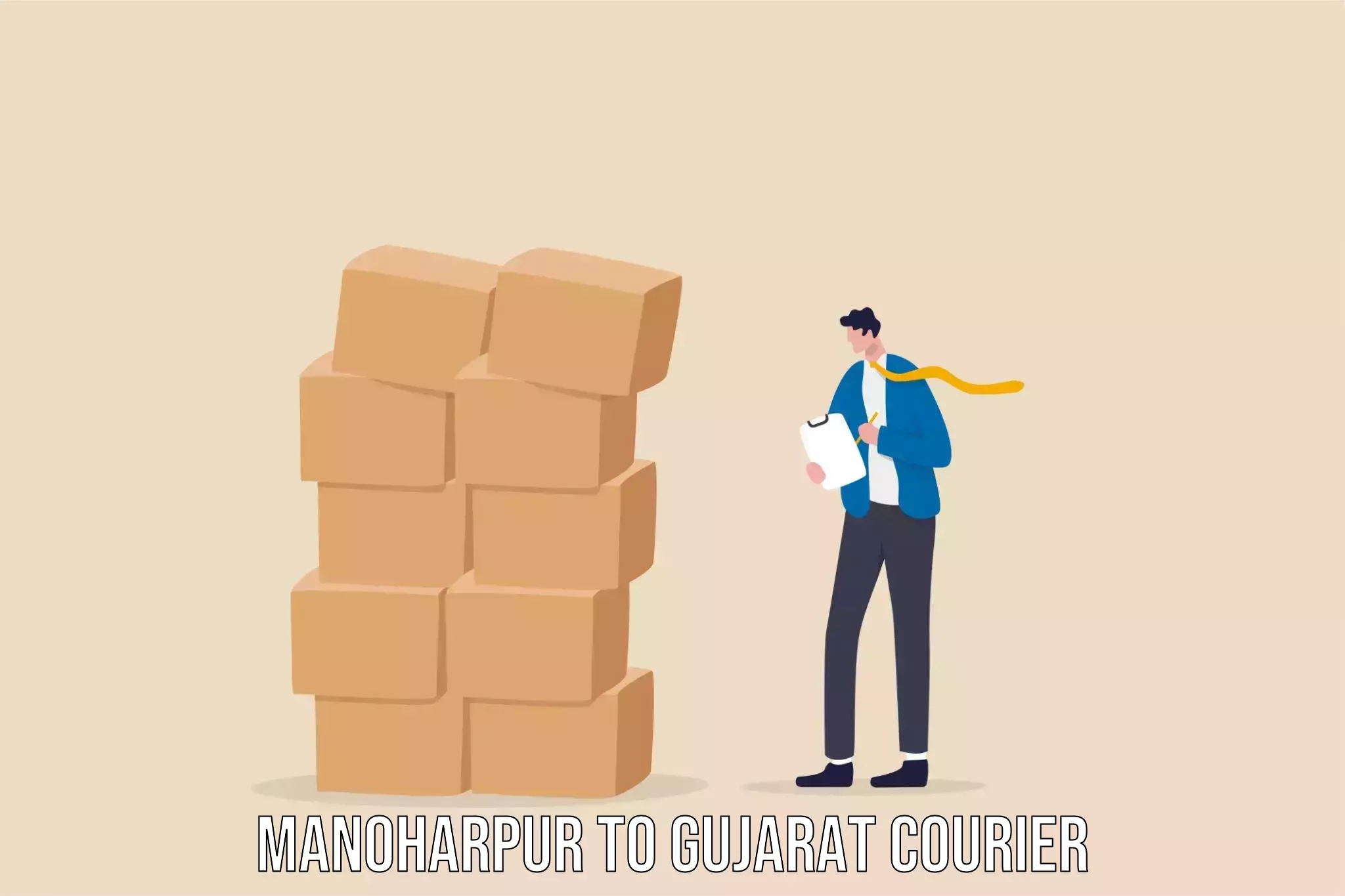 Train station baggage courier Manoharpur to Gujarat