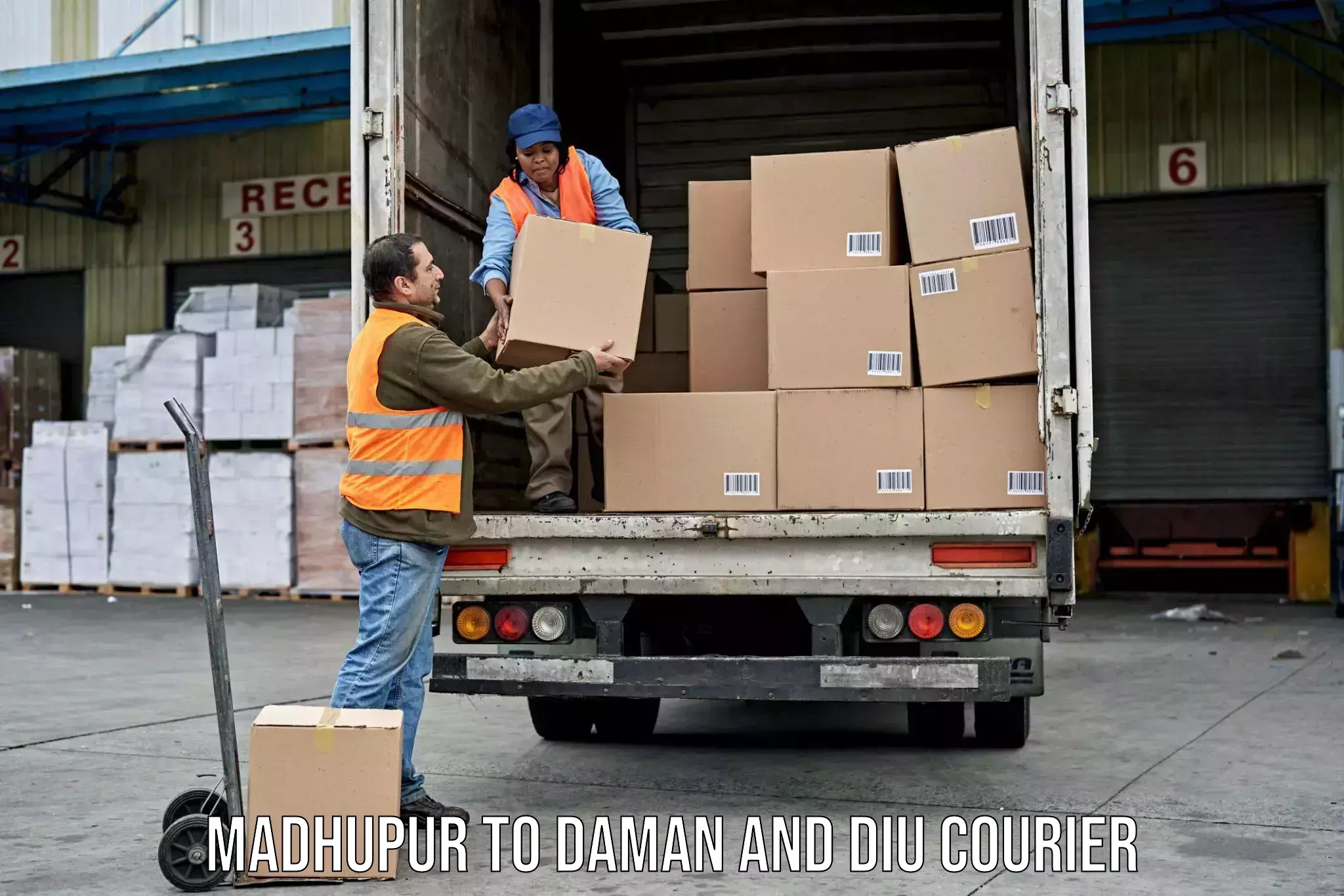 Luggage shipping logistics Madhupur to Daman and Diu