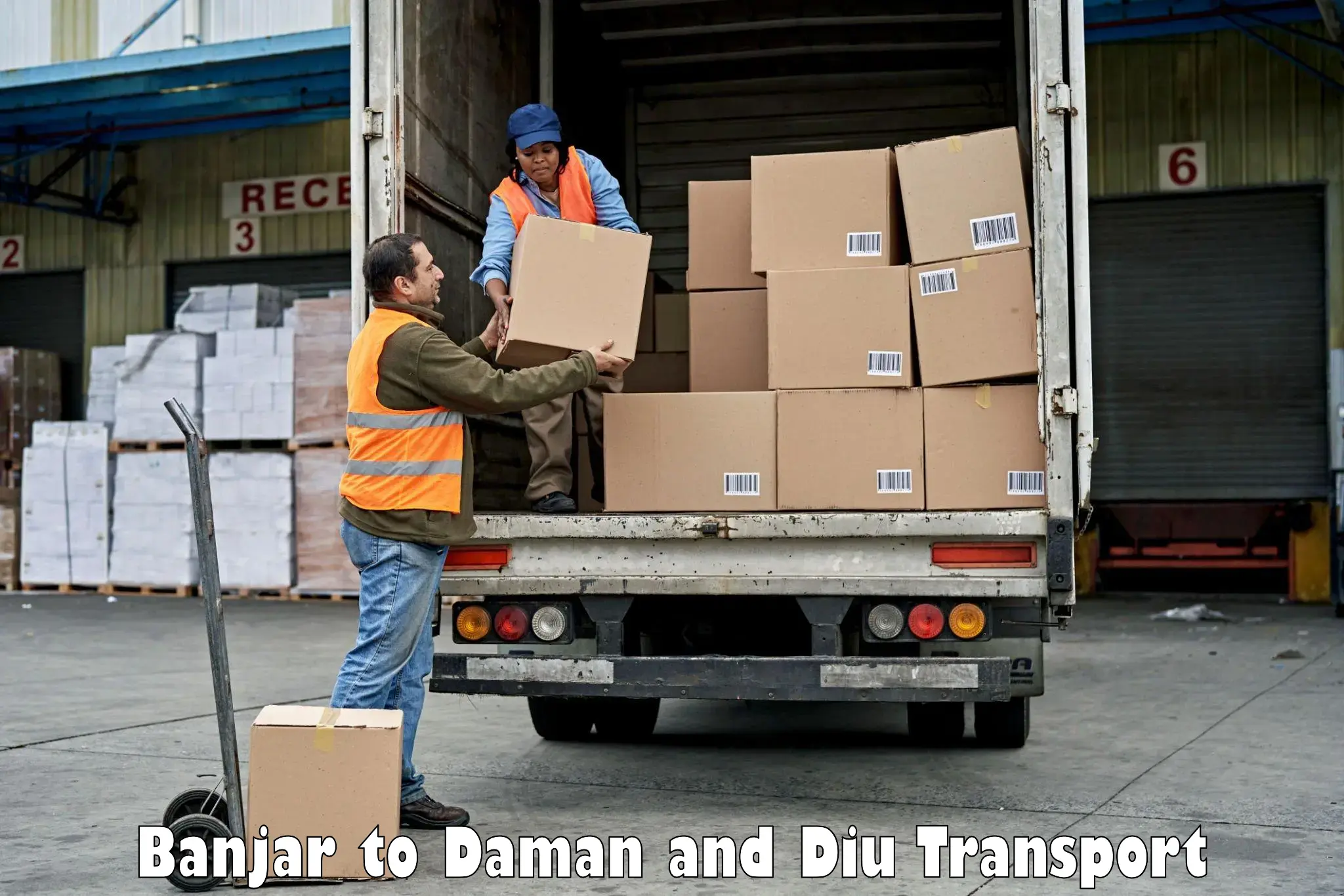 Vehicle parcel service Banjar to Daman